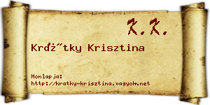 Krátky Krisztina névjegykártya